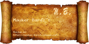 Mauker Barót névjegykártya